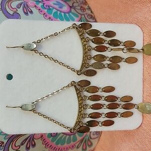 Vintage Brass Chandelier Earrings